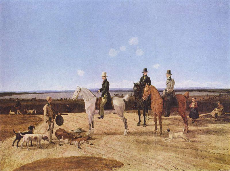Wilhelm von Kobell Jager zu Pferd in oberbayerischer Landschaft France oil painting art